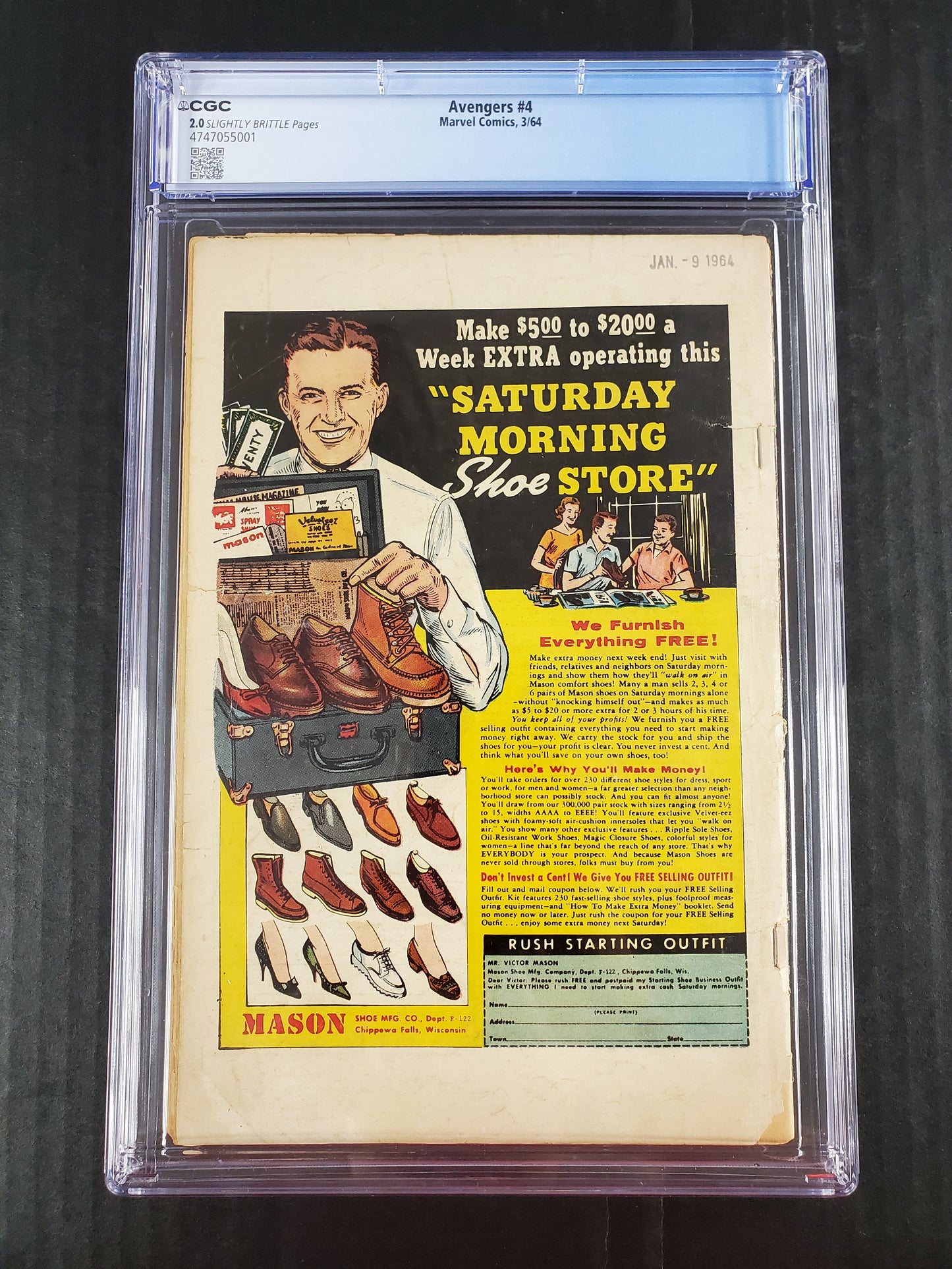 Avengers #4 (1964) CGC 2.0