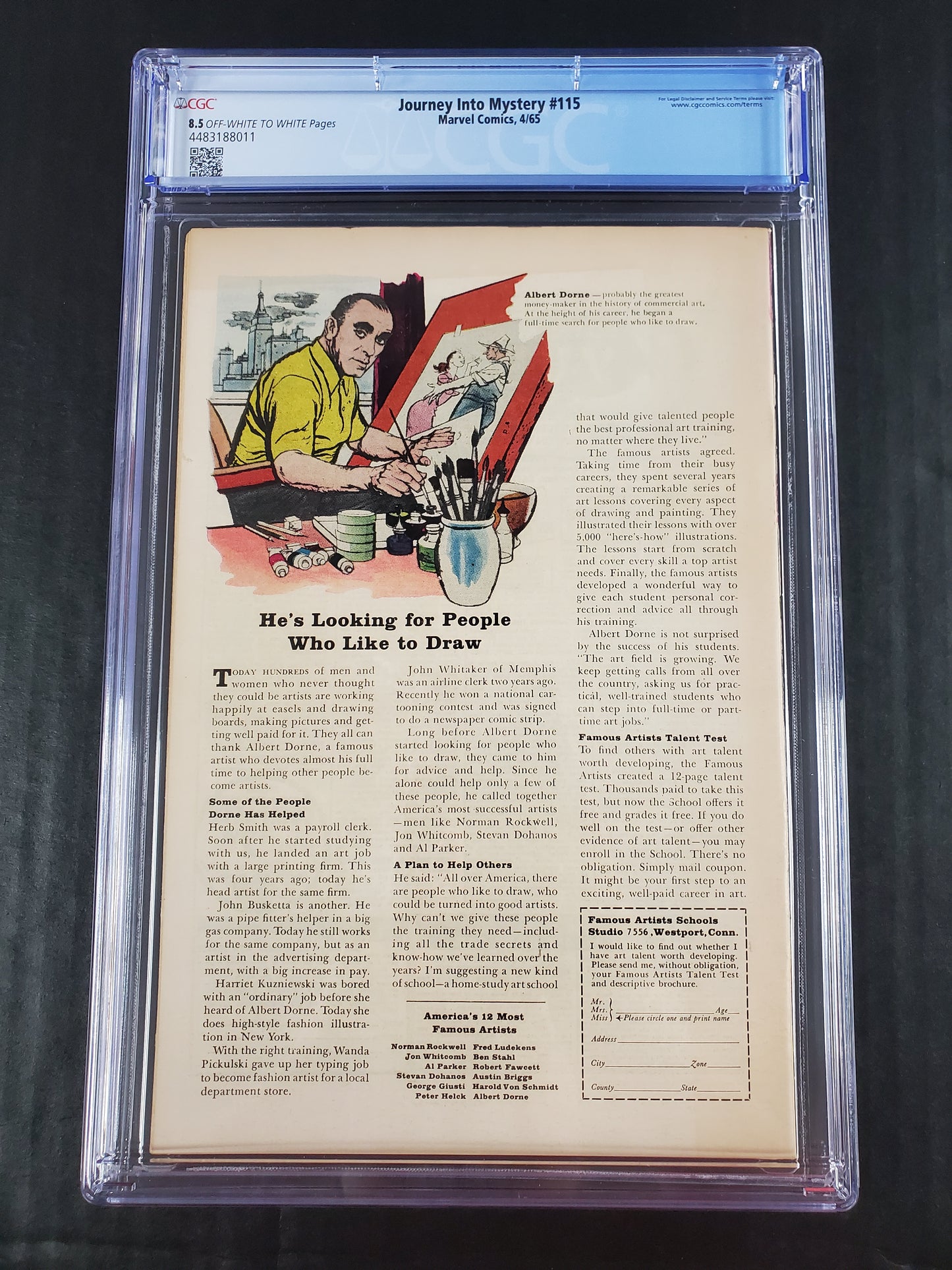 Journey Into Mystery #115 (1965) CGC 8.5
