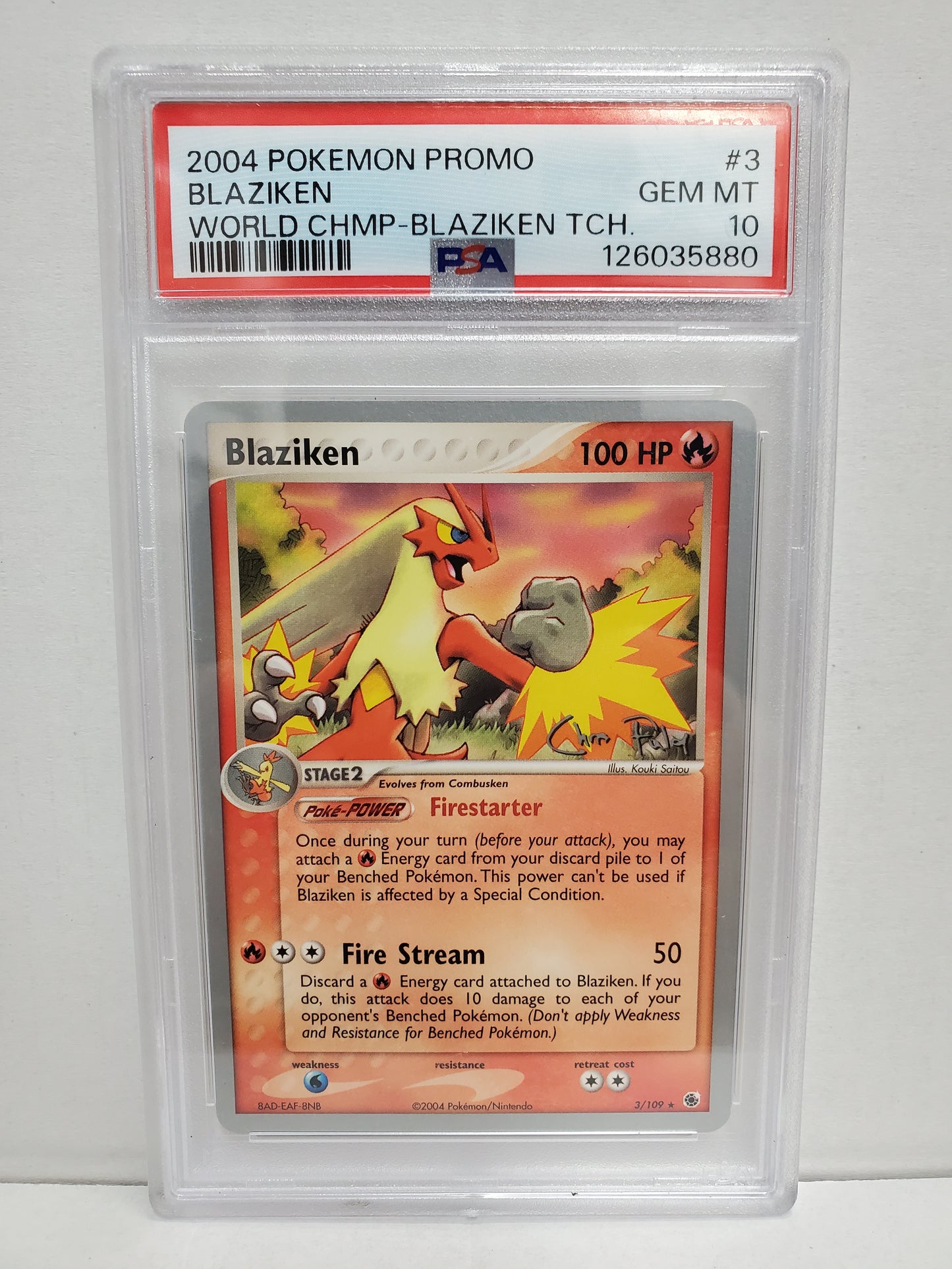 Pokemon World Championships 2004 Blaziken 3/109 PSA 10