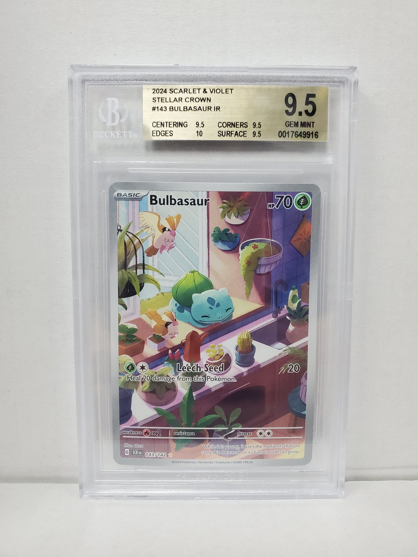 Pokemon Bulbasaur 143/142 Beckett 9.5