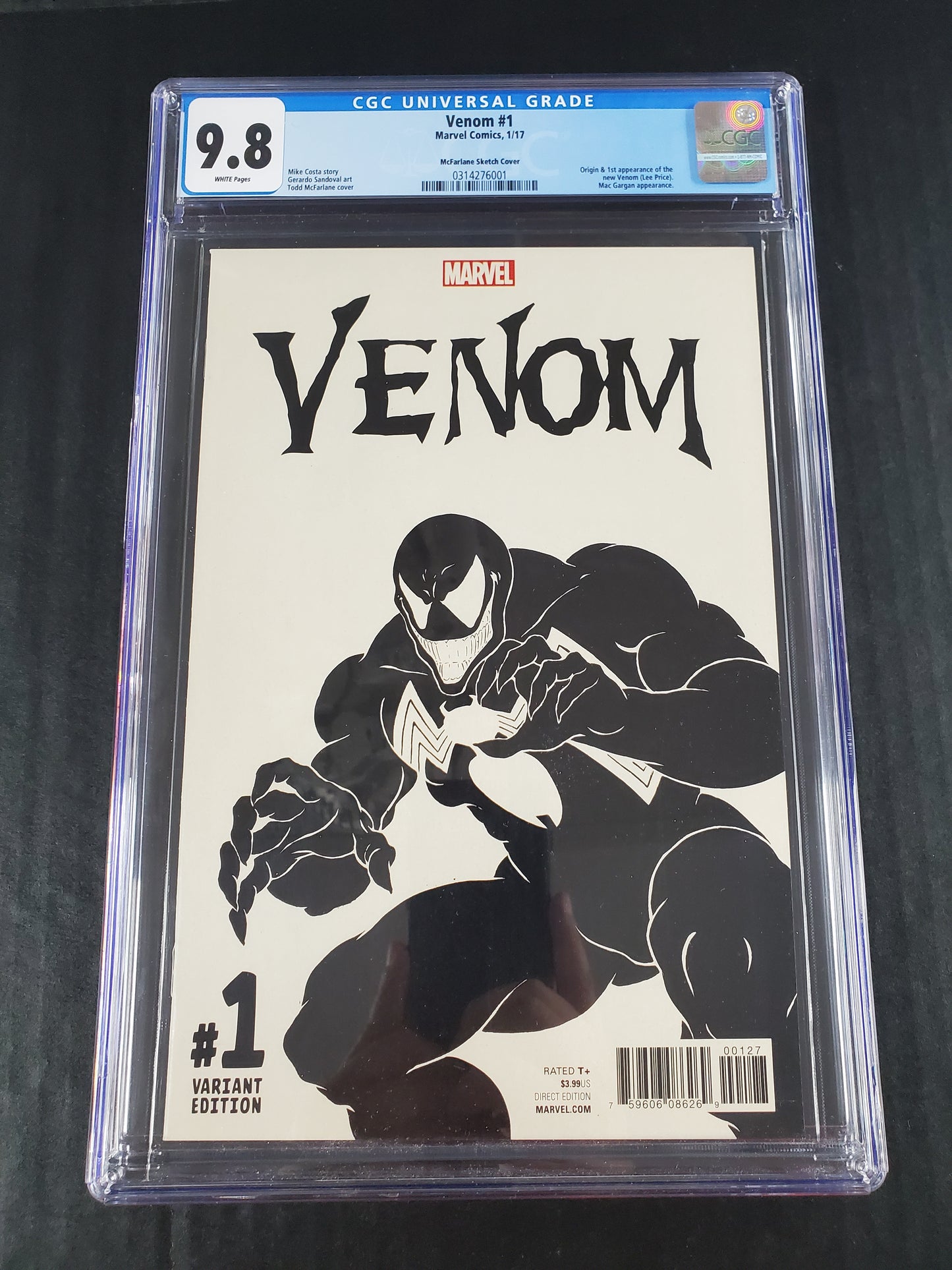 Venom #1 (2017) McFarlane Sketch Cover CGC 9.8
