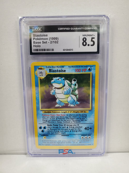 Pokemon Blastoise 2/102 (1999) CGC 8.5