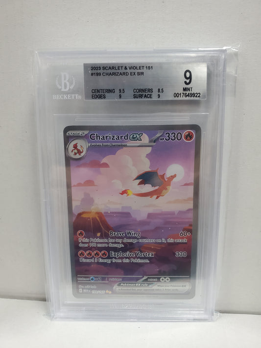 Pokemon Charizard ex 199/165 Beckett 9