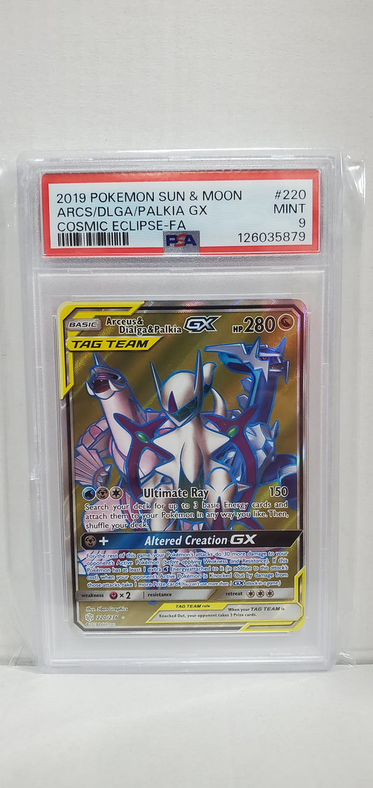 Pokemon Arceus & Dialga & Palkia GX 220/236 PSA 9