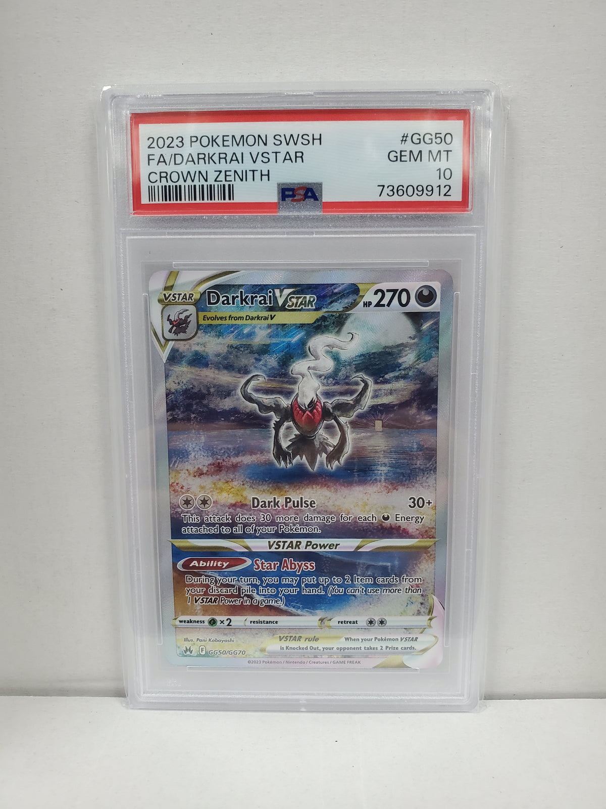 Pokemon Darkrai VSTAR GG50/GG70 PSA 10