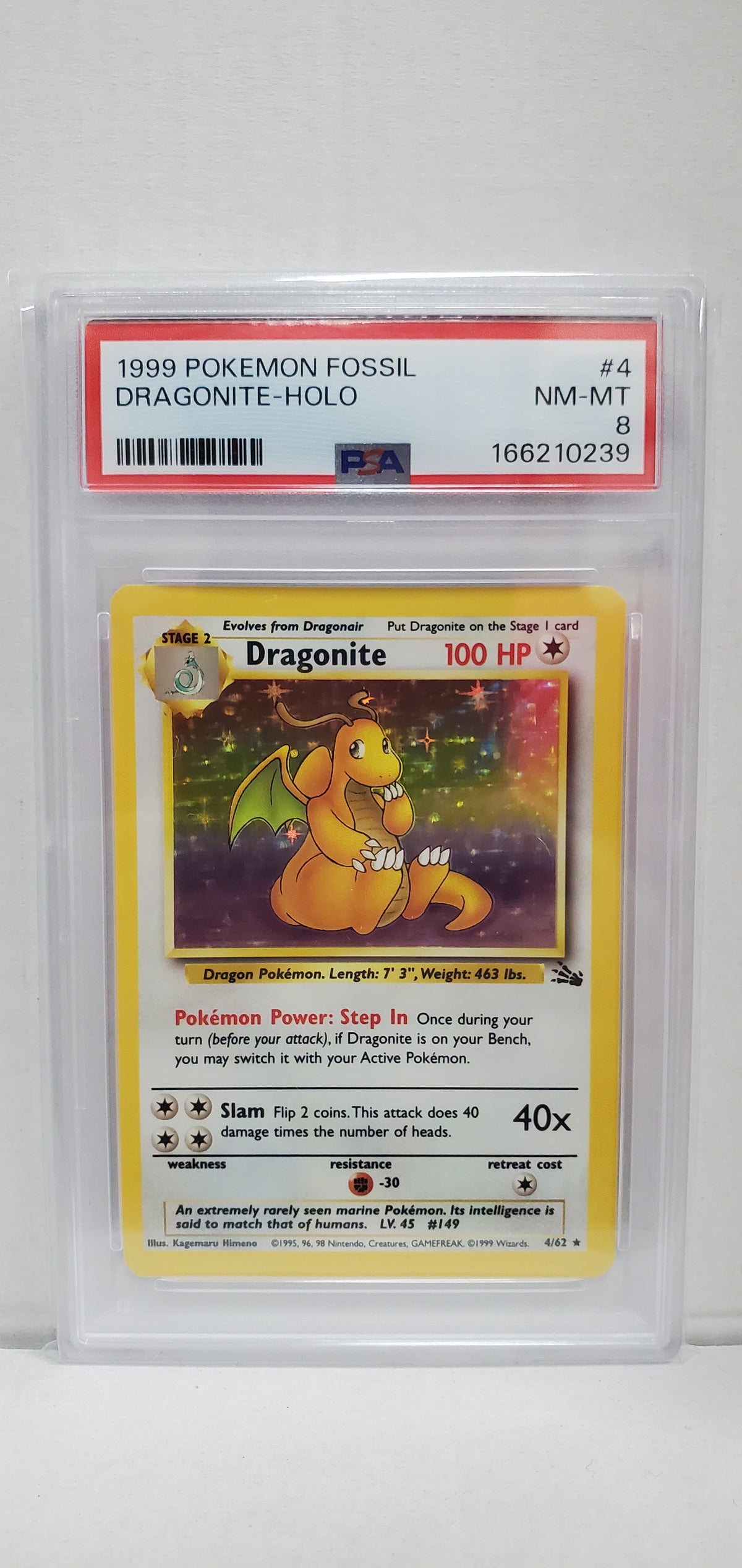 Pokemon Dragonite 4/62 (1999) PSA 8