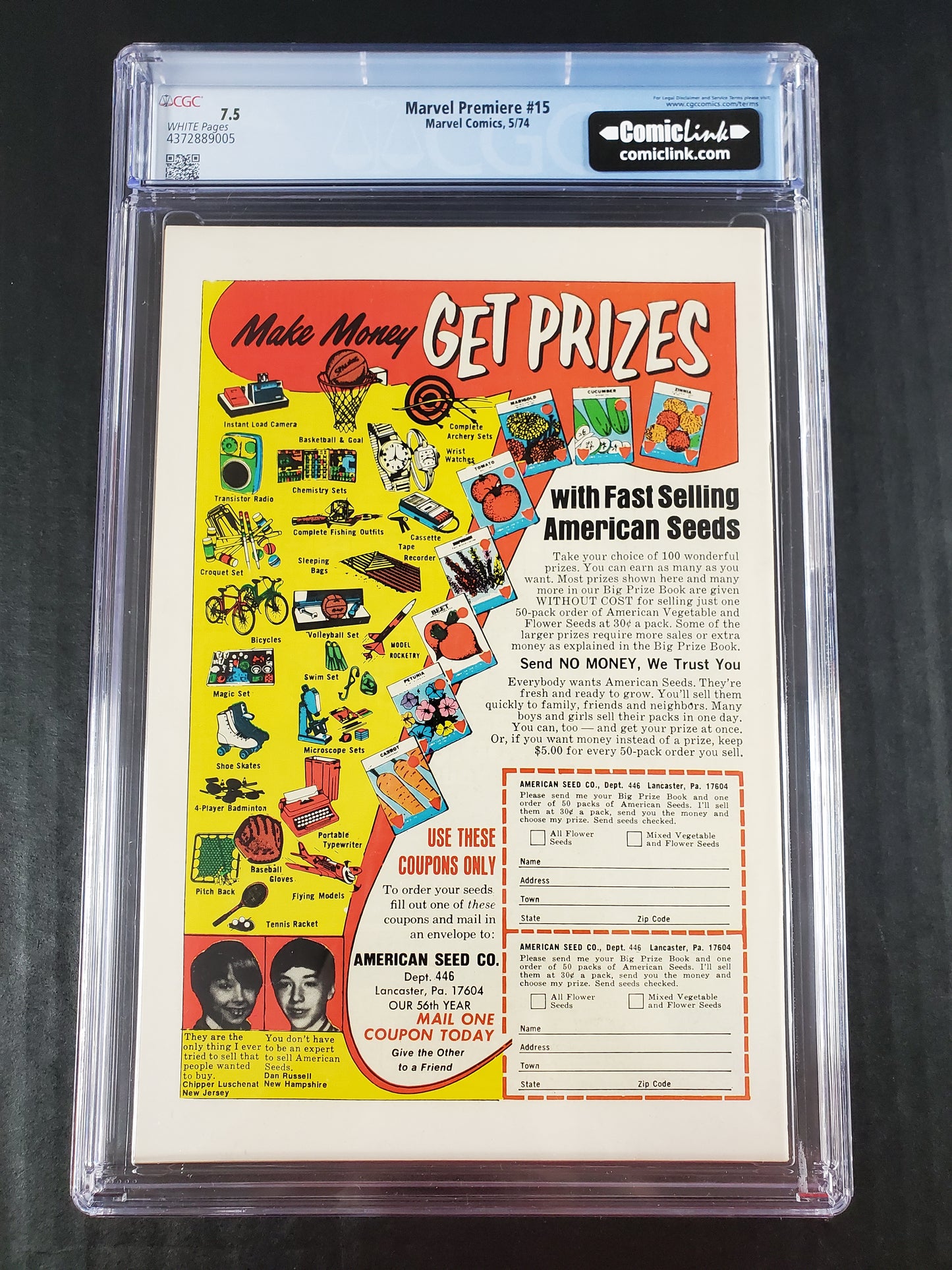 Marvel Premiere #15 (1974) CGC 7.5