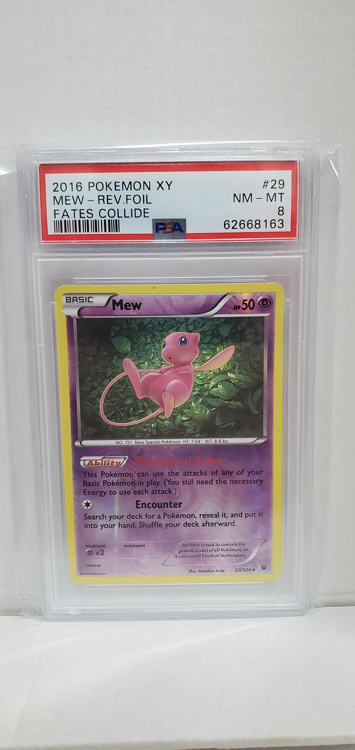 Pokemon Mew 29/124 Reverse FOIL PSA 8