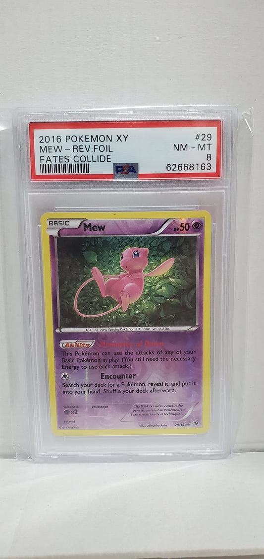 Pokemon Mew 29/124 Reverse FOIL PSA 8