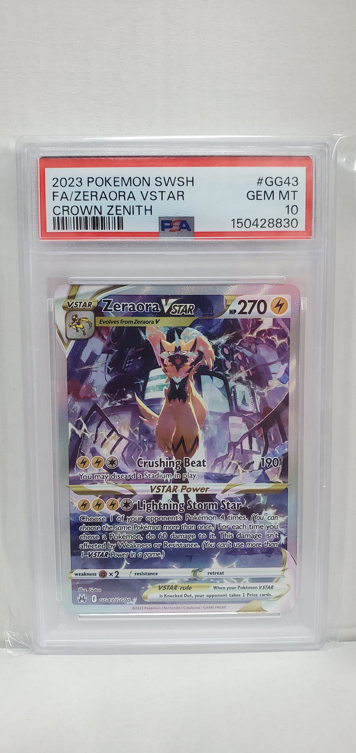 Pokemon Zeraora VSTAR GG44/GG70 PSA 10