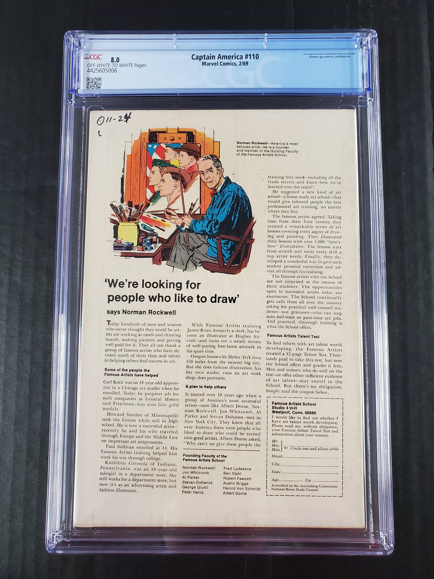 Captain America #110 (1969) CGC 8.0