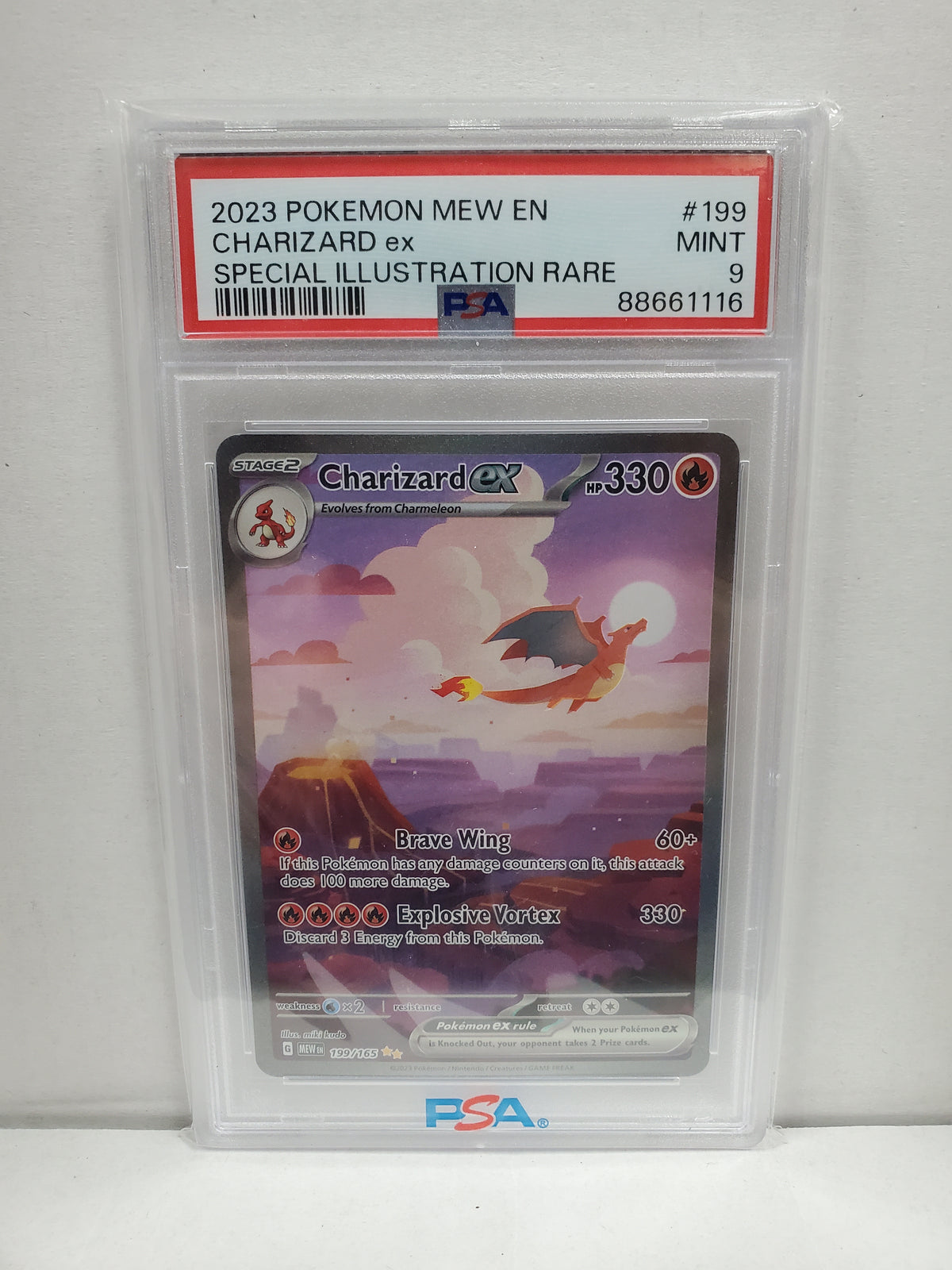Pokemon Charizard ex 199/165 PSA 9