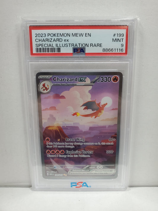 Pokemon Charizard ex 199/165 PSA 9
