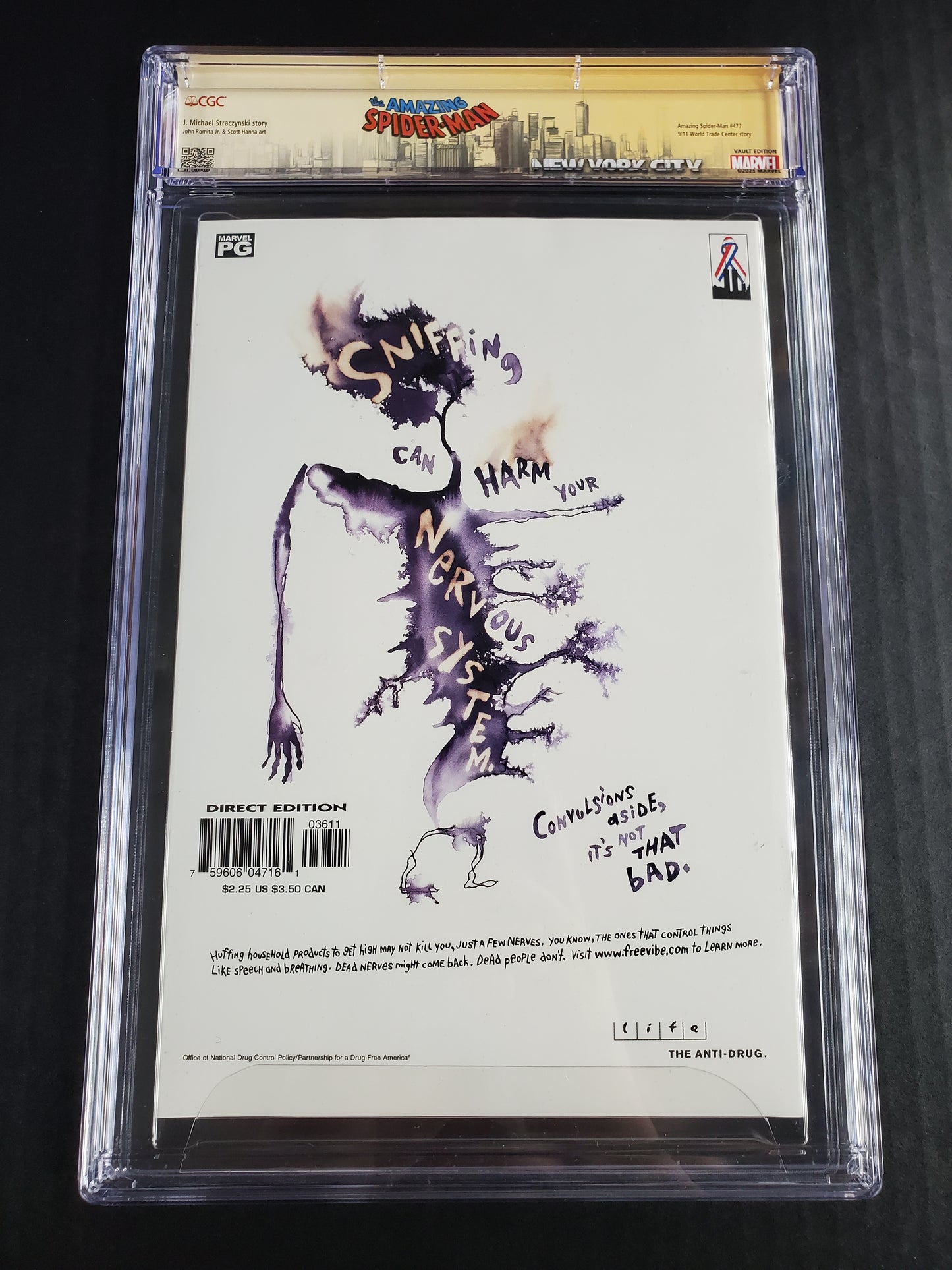 Amazing Spider-Man Vol.2 #36 (2001) CGC Signature Series 9.8 Signed and Sketch by John Romita Jr./Signed by Scott Hanna