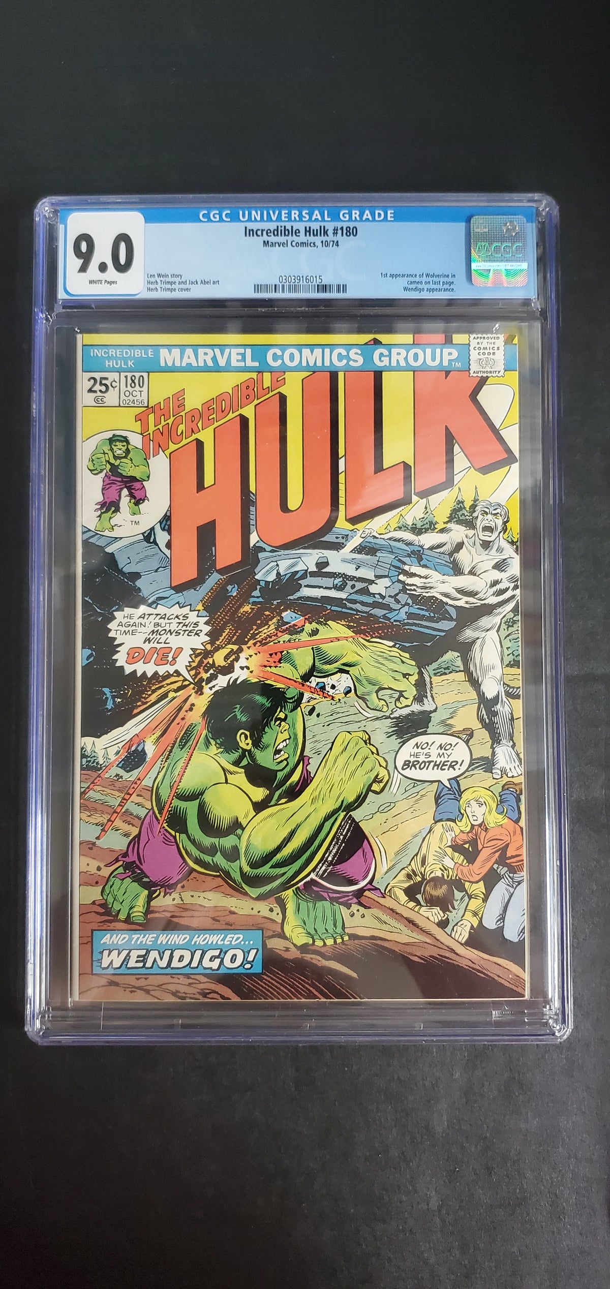 Incredible Hulk #180 (1974) CGC 9.0