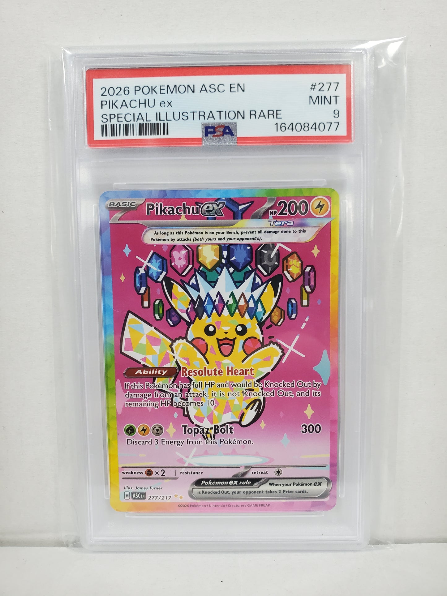 Pokemon Pikachu ex 277/217 PSA 9