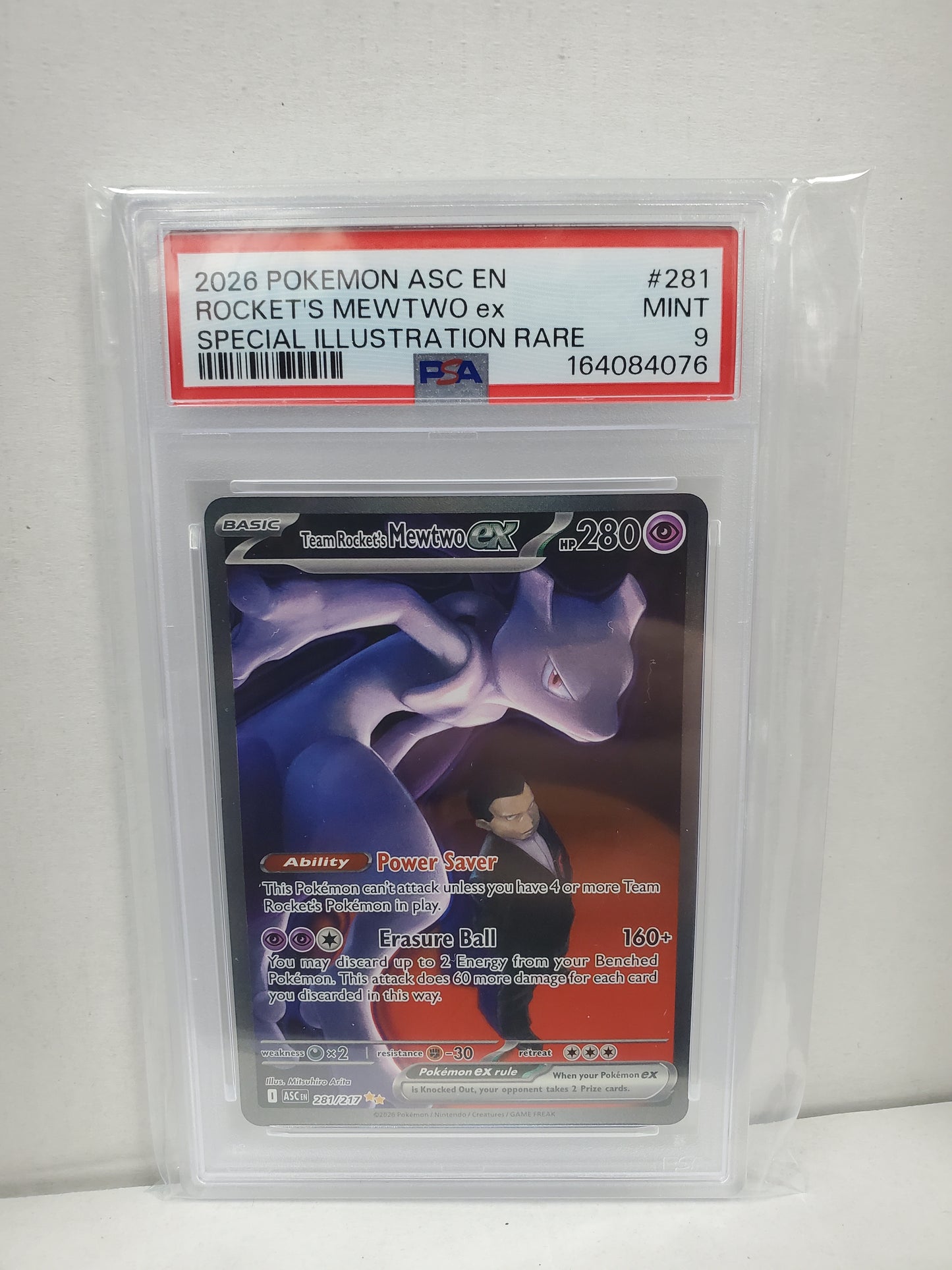 Pokemon Team Rocket's Mewtwo ex 281/217 PSA 9