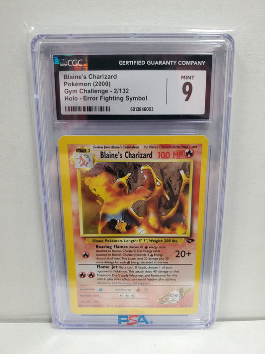 Pokemon Blaine's Charizard 2/132 (2000) CGC 9