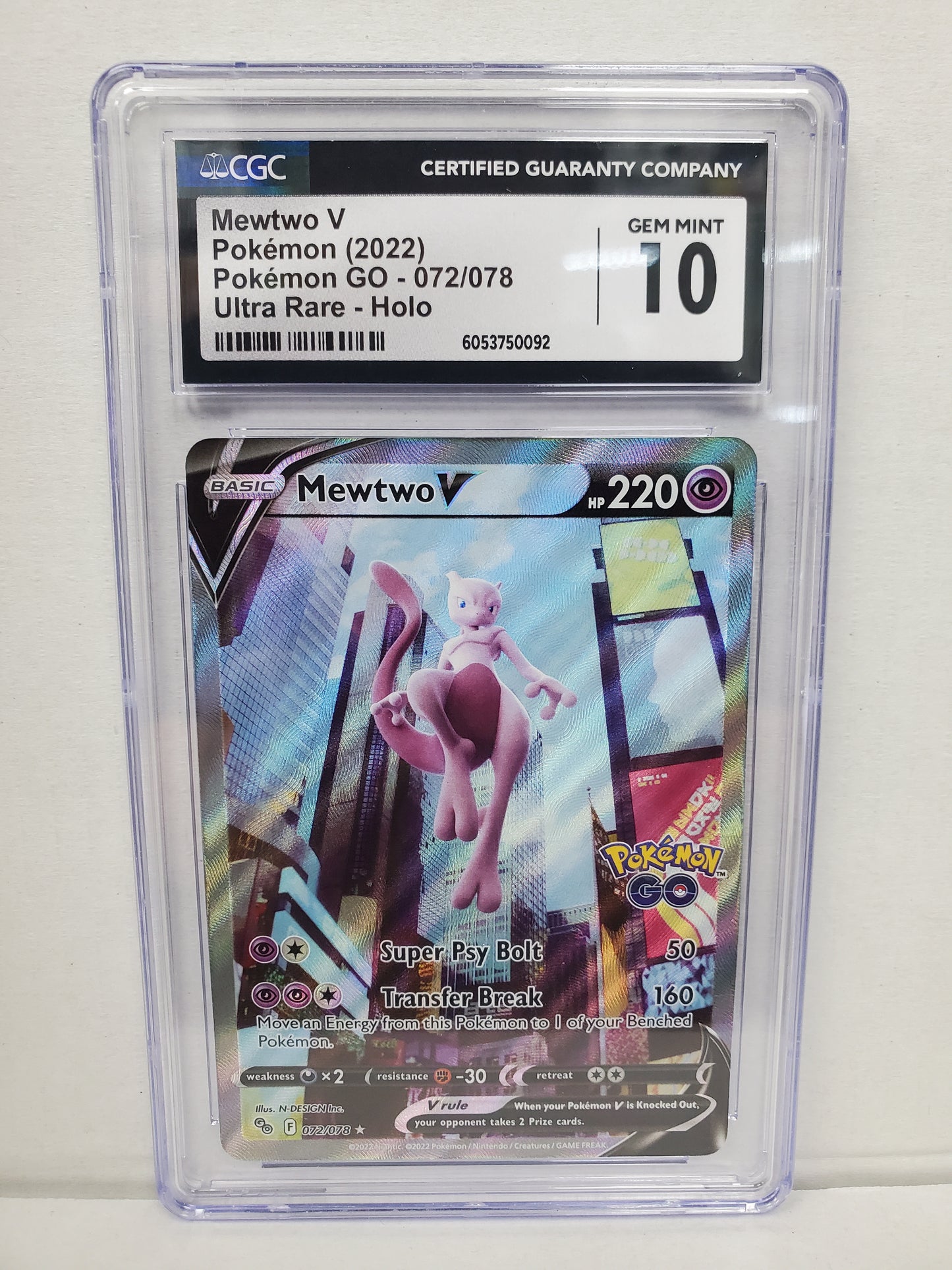Pokemon Mewtwo V 072/078 CGC 10