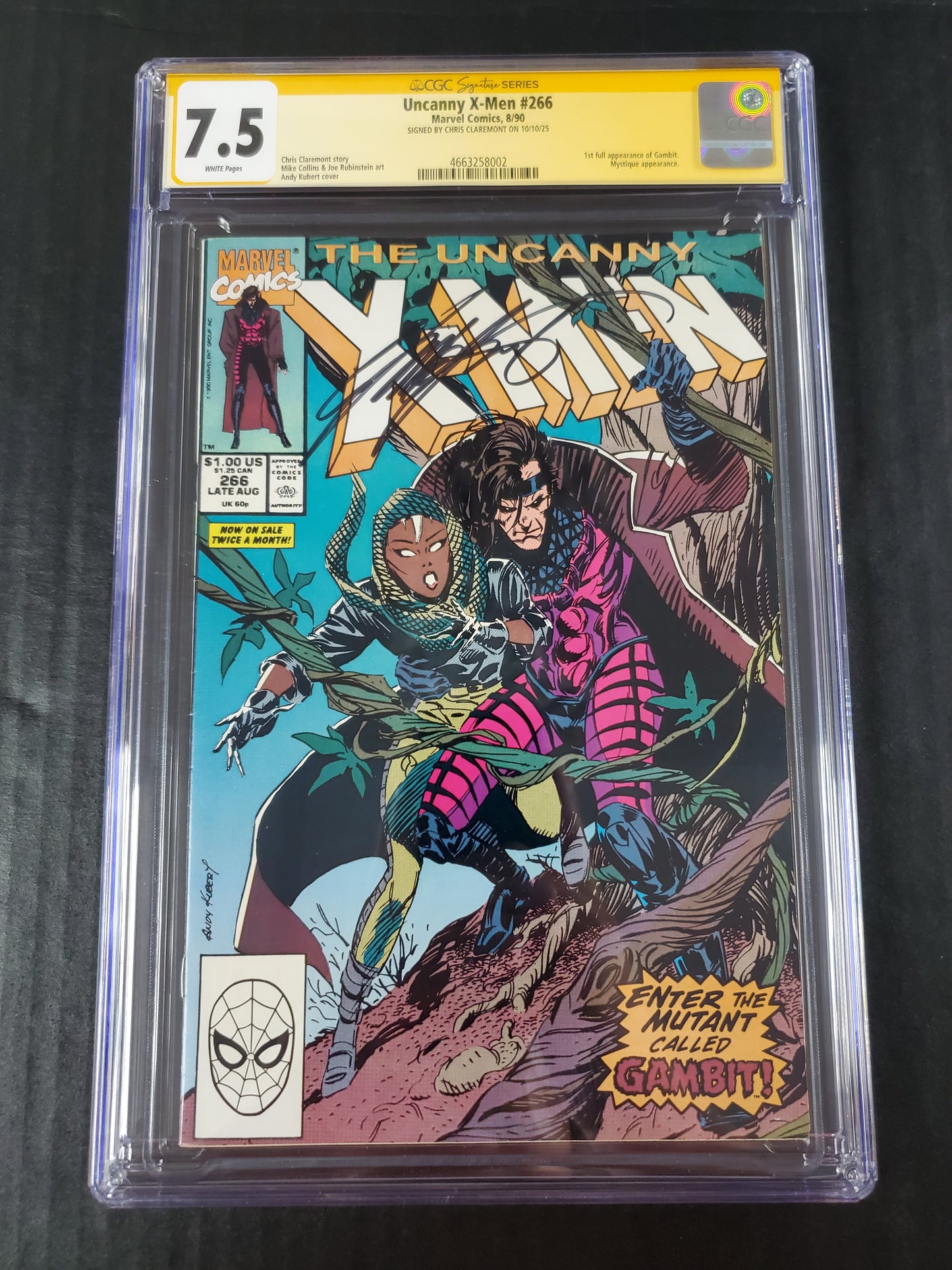 Uncanny X-Men #266 (1990) CGC Signature Series 7.5 Signed by Chris Claremont