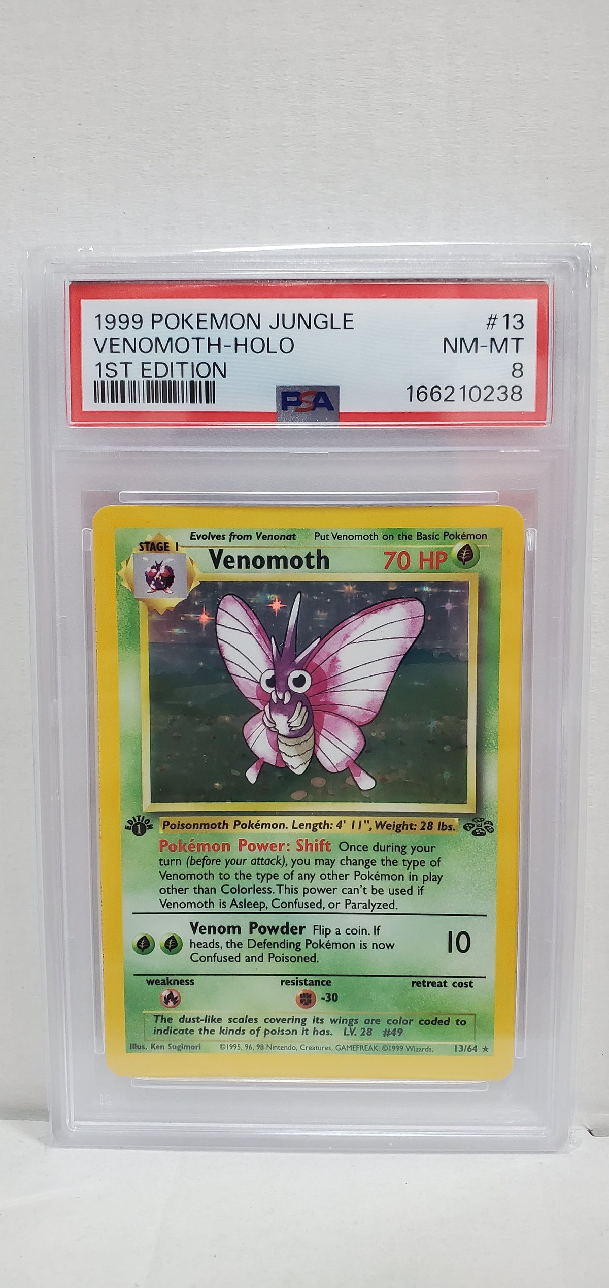 Pokemon Venomoth 13/64 1st Edition (1999) PSA 8