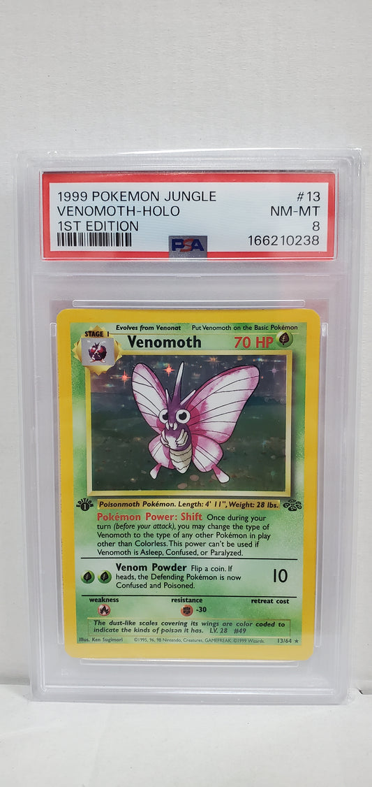 Pokemon Venomoth 13/64 1st Edition (1999) PSA 8