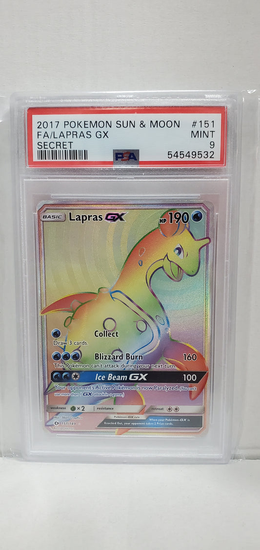 Pokemon Lapras GX 151/149 PSA 9
