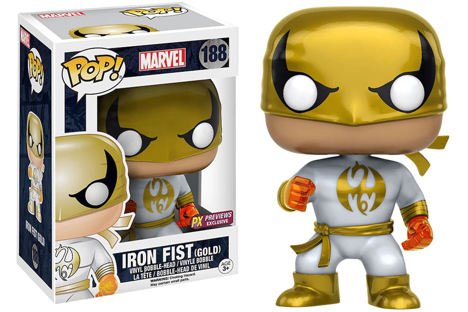 Funko Pop Marvel Iron Fist (Gold) PX Previews Exclusive #188